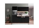 Küchenblock Oliver mit Geräten ca. 205 cm Schwarz