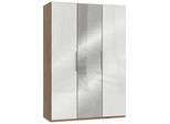 Drehtürenschrank Level 36D mit Spiegel ca. 150cm Weiß/Eiche