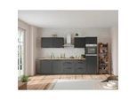 Küchenzeile Meran ohne Geräte ca. 300 cm Grau/Eiche