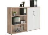 Aktenschrank Office Edition Sw Set 1 niedrig Weiß/Eiche