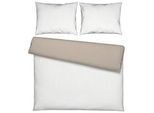 Bettwäsche Twill Streif XXL Weiß/Beige ca. 200x220cm