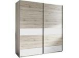 Schwebetürenschrank Chess ca.180x198x64cm Eiche/Weiß