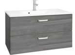 Waschtisch WELLTIME "Ravenna", grau (eichefarben, silber, graphit, graphit), B:90cm H:54cm T:48cm, Waschtische, Waschtisch