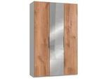 Drehtürenschrank Level 36A mit Spiegel ca. 150 cm Eiche/Weiß