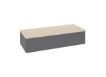 Villeroy und Boch Antao Sideboard L41003GK mit Beleuchtung, 1 Auszug, 1200 x 268 x 500 mm, Front ohne Struktur, Anthracite Matt Lacquer / Botticino