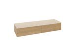 Villeroy und Boch Antao Sideboard L42003HN Antao Antao Sideboard mit Beleuchtung, 2 Auszüge, 1600 x 268 x 500 mm, Front ohne Struktur, Honey Oak / Botticino