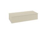 Villeroy und Boch Antao Sideboard L41100HJ mit Beleuchtung, 1 Auszug, 1200 x 268 x 500 mm, Front mit Struktur, Silk Grey Matt Lacquer / Silk Grey Matt Lacquer