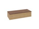 Villeroy und Boch Antao Sideboard L41002HN mit Beleuchtung, 1 Auszug, 1200 x 268 x 500 mm, Front ohne Struktur, Honey Oak / Warm Walnut