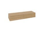 Villeroy und Boch Antao Sideboard L42001HN mit Beleuchtung, 2 Auszüge, 1600 x 268 x 500 mm, Front ohne Struktur, Honey Oak / Honey Oak