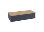 Villeroy und Boch Antao Sideboard L41101HG mit Beleuchtung, 1 Auszug, 1200 x 268 x 500 mm, Front mit Struktur, Midnight Blue Matt Lacquer / Honey Oak
