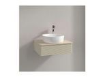 Villeroy und Boch Antao Waschtisch-Unterschrank L07153HJ mit Beleuchtung, 1 Auszug, 600 x 190 x 500 mm, Front mit Struktur, Silk Grey Matt Lacquer / Botticino