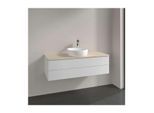 Villeroy und Boch Antao Waschtisch-Unterschrank L21013GF mit Beleuchtung, 2 Auszüge, 1200 x 360 x 500 mm, Front ohne Struktur, Glossy White Lacquer / Botticino