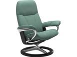 Relaxsessel STRESSLESS "Consul", grün (aqua grün paloma), B:78cm H:97cm T:70cm, Leder BATICK: BATICK ist ein leicht korrigiertes, durchgefärbtes und genarbtes Möbelleder, bei dem die meisten Unebenheiten und Spuren in der Regel entfernt wurden.;Leder PALOMA: PALOMA ist ein durchgefärbtes Semianilin-Möbelleder mit natürlicher Narbung.;ROHLEDER Stoff Q2 FARON: Ein fester zuverlässiger Bouclé mit ein