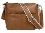 Umhängetasche SAMANTHA LOOK, Mädchen, Gr. B/H/T: 26cm x 24cm x 5cm onesize, braun (cognac), Leder, unifarben, Taschen Umhängetasche, echt Leder, Made in Italy