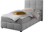 Boxbett HOME AFFAIRE "Niemes inkl. Bettkasten und Topper, auch in Überlänge erhältlich", hellgrau, B:102cm L:210cm, Komplettbetten, Boxbett mit Bettkasten, inkl. Topper