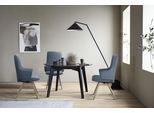 Polsterstuhl STRESSLESS "Laurel", blau (sparrow blau paloma, eiche gekalkt), B:58cm H:105cm T:60cm, Leder PALOMA: PALOMA ist ein durchgefärbtes Semianilin-Möbelleder mit natürlicher Narbung., Stühle, Polsterstuhl, High Back mit Armlehne, Größe L, mit schräggestellten Beinen in Eiche