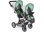 Puppen-Zwillingsbuggy CHIC2000 "Linus Duo", grün (grau, mint), Puppenwagen, KinderB:80cm H:79cm T:80cm, Kunststoff, Polyester, Stahl, mit zwei abnehmbaren, bis in Liegeposition verstellbaren Sportsitzen, B:80cm H:79cm T:80cm