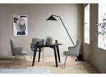 Polsterstuhl STRESSLESS "Laurel", grau (wild dove batick, schwarz matt), B:58cm H:92cm T:59cm, Leder BATICK: BATICK ist ein leicht korrigiertes, durchgefärbtes und genarbtes Möbelleder, bei dem die meisten Unebenheiten und Spuren in der Regel entfernt wurden., Stühle, Polsterstuhl, Low Back mit Armlehne, Größe L, mit Beinen aus Stahl in Schwarz matt