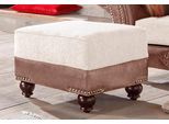 Hocker HOME AFFAIRE "King George", braun (braun, sand), B:59cm H:46cm, Korpus aus Luxus-Microfaser in Vintage-Optik (100% Polyester), Sitzfläche aus Chenille-Bezug (70% Polyacryl 30% Polyester), Kissen in Druckstoff (100% Polyester), Hocker, Hocker