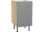 Spülenschrank KOCHSTATION "KS-Lucy", basaltgrau, eiche hell, B:45cm H:87cm T:58,1cm, Schränke, Spülenschrank, Breite 45 cm, mit 1 Tür, höhenverstellbare Füße, Soft-Close