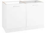 Spülenschrank KOCHSTATION "KS-Visby", weiß, B:120cm H:82cm T:60cm, Schränke, Spülenschrank, Breite 120 cm