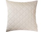Dekokissen TOM TAILOR HOME "FrenchVelvet Quilt" Gr. 1, beige (natur, champagner, beige, gemustert), B:45cm L:45cm, Polyester, Dekokissen_Sitzkissen_Kissenhüllen, Kissenhülle ohne Füllung, 1 Stück