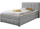 Boxbett HOME AFFAIRE "Niemes inkl. Bettkasten und Topper, auch in Überlänge erhältlich", hellgrau, B:152cm L:210cm, Komplettbetten, Boxbett mit Bettkasten, inkl. Topper