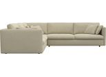 Ecksofa FLEXLUX "Lovane, elegant und zeitlos, bequem, L-Form", beige (sandy beige), B:328cm H:84cm T:295cm, 100% Polyester, Sofas, Ecksofa, Weich & anschmiegsam, große Sitztiefe auf Kaltschaum, Dekokissen inkl.