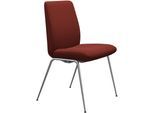 Polsterstuhl STRESSLESS "Laurel", rot (rot dinamica, chrom glänzend), B:57cm H:92cm T:59cm, Microfaser DINAMICA (88% Polyester, 12% Polyurethan), Stühle, Polsterstuhl, Low Back, Größe L, mit Beinen aus Stahl in Chrom glänzend