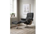 Relaxsessel STRESSLESS "Mayfair", grau (charcoal dinamica), B:79cm H:102cm T:73cm, Microfaser DINAMICA (88% Polyester, 12% Polyurethan), Sessel, Relaxsessel, mit Cross Base, Größe S, M & L, Holzakzent Eiche