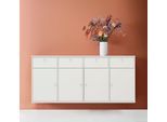 Sideboard HAMMEL FURNITURE "Mistral, Hochwertig Schrank, hängend/stehend montierbar", weiß, B:177cm H:80cm T:42cm, Sideboards, Sideboard, mit Türen und Schubladen, B: 177 cm, anpassungsbar Designmöbel