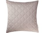 Dekokissen TOM TAILOR HOME "FrenchVelvet Quilt" Gr. 1, beige (natur, beige, altrosa, gemustert), B:45cm L:45cm, Polyester, Dekokissen_Sitzkissen_Kissenhüllen, Kissenhülle ohne Füllung, 1 Stück