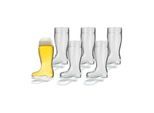 Bierglas STÖLZLE "Biergläser Stiefel 250 ml 6er Set transparent", bunt (transparent), Glas, Trinkgefäße
