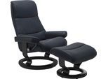 Relaxsessel STRESSLESS "View", blau (shadow blau paloma), B:82cm H:108cm T:81cm, Leder BATICK: BATICK ist ein leicht korrigiertes, durchgefärbtes und genarbtes Möbelleder, bei dem die meisten Unebenheiten und Spuren in der Regel entfernt wurden.;Leder PALOMA: PALOMA ist ein durchgefärbtes Semianilin-Möbelleder mit natürlicher Narbung.;ROHLEDER Stoff Q2 FARON: Ein fester zuverlässiger Bouclé mit ei