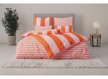Wendebettwäsche OTTO HOME "Sari Trend", orange (orange, pink), B/L: 200cm x 200cm, 1 Stk., 2 Stk., Linon, B/L: 80cm x 80cm & 80cm x 80cm, 3 tlg., Linon, Obermaterial: 100% Baumwolle, Bettwäsche, Wendebettwäsche, ab Gr. 135/200 cm, Bettwäsche in modernen Farben, trendig