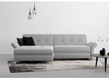Ecksofa HOME AFFAIRE "Maredo L-Form", grau (hellgrau), B:284cm H:89cm T:179cm, 100% Polyester, Sofas, Ecksofa, Federkern, wahlweise auch mit Kopfteil- und Armlehnverstellung