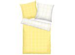 Bettwäsche TOM TAILOR HOME "LARGE CHECK in Gr. 135x200cm oder 155x220cm", gelb (light lemon, crisp weiß), B/L: 155cm x 220cm, 1 Stk., 1 Stk., Renforcé, B/L: 80cm x 80cm, 2 Stk., Renforcé, Obermaterial: 100% Baumwolle, Bettwäsche, Bettwäsche, new bedroom, gewebtes Label