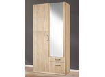 Kleiderschrank PRIESS "Bilbao", braun (struktureichefarben hell), B:94cm H:193cm T:54cm, Holzwerkstoff, Schränke, Kleiderschrank, Türanschlag links oder rechts