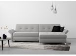 Ecksofa HOME AFFAIRE "Maredo L-Form", grau, B:284cm H:89cm T:179cm, 100% Polyester, Sofas, Ecksofa, Federkern, wahlweise auch mit Kopfteil- und Armlehnverstellung