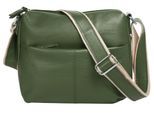 Umhängetasche SAMANTHA LOOK, Mädchen, Gr. B/H/T: 26cm x 24cm x 5cm onesize, grün, Leder, unifarben, Taschen Umhängetasche, echt Leder, Made in Italy