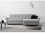 Ecksofa HOME AFFAIRE "Maredo L-Form", grau, B:284cm H:89cm T:179cm, 100% Polyester, Sofas, Ecksofa, Federkern, wahlweise auch mit Kopfteil- und Armlehnverstellung