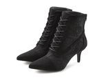Schnürstiefelette LASCANA "Sommerstiefelette", Damen, Gr. 41, schwarz, Obermaterial: 100% Textilmaterial. Decksohle: 100% Lederimitat. Futter: 100% Lederimitat. Laufsohle: 100% Synthetik, unifarben, Schuhe Schnürstiefelette, in sexy Spitzen Optik, Stiefel