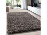 Hochflor-Teppich AYYILDIZ TEPPICHE "Enjoy Shaggy" Gr. 1, grau (taupe), B:60cm H:50mm L:110cm, Kunstfaser, Teppiche, auch als Läufer, Shaggy, Langflor, meliert, Wohnzimmer