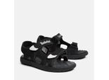 Sandale TIMBERLAND "PERKINS ROW BACKSTRAP SANDAL", Mädchen, Gr. 35 (3), schwarz (blk), Synthetik, Schuhe Sandale, mit Klettverschluß