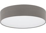 EGLO LED Deckenleuchte "Deckenlampe Anadia, Lampe aus Stoff, Ø38cm, Textilschirm", grau (taupe), 1, Ø 38cm, 1 Stk., Leuchten, Stahl und Textil, Wohnzimmerlampe, Schlafzimmerlampe, Stoffschirm, LED Deckenleuchte