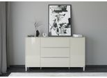 Sideboard "Reno", kaschmir matt lack, glas kaschmir glanz, B:182cm H:106cm T:42cm, Glas, Holzwerkstoff, SET ONE BY MUSTERRING, Sideboards, Sideboard, Mit Vierkantfuß in diversen Farben, 106 cm Höhe & Farbauswahl