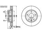 ATE Bremsscheibe 24012801751 belüftet 274mm 28mm für MAZDA
