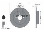 TEXTAR Bremsscheibe PRO 92242203 hinten rechts links voll 262mm für HYUNDAI KIA 58411C8000 584110U300 S584110U300