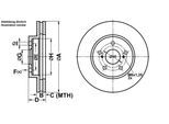 ATE Bremsscheibe 24012801901 belüftet 296mm 28mm für TOYOTA