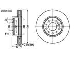 ATE Bremsscheibe 24012201381 belüftet 262mm 22mm für Volvo